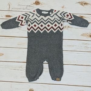 Miles Baby Fair Isle Knit Romper 3M
